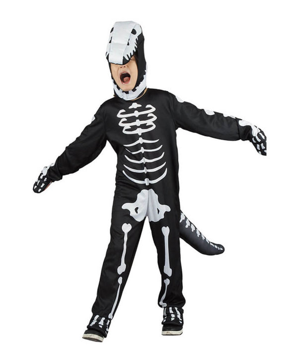 SKELETON DINOSAUR BOY COSTUME CONTAINS HAT AND JUMPSUIT